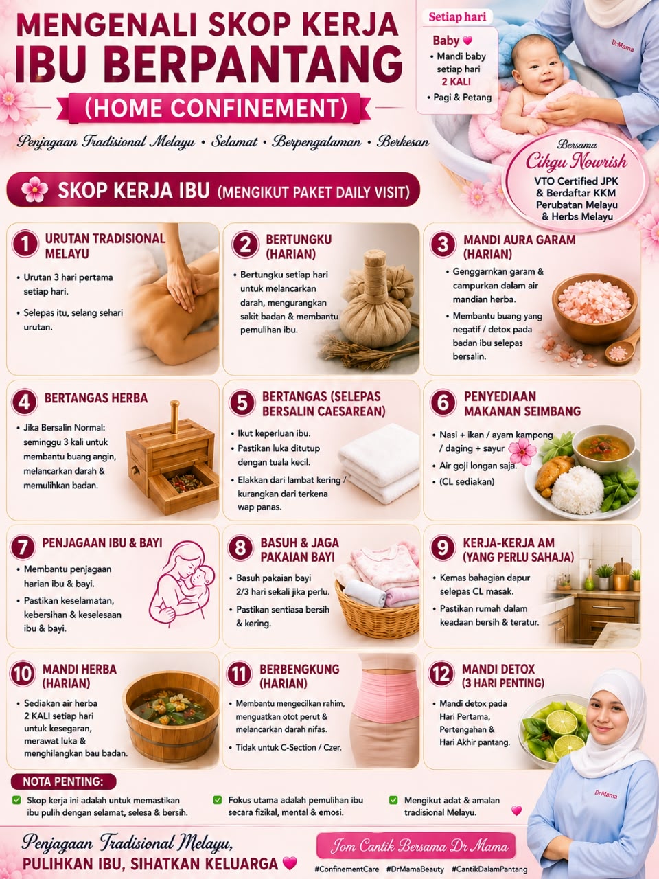 Skop kerja ibu berpantang Home Confinement Drich Mama